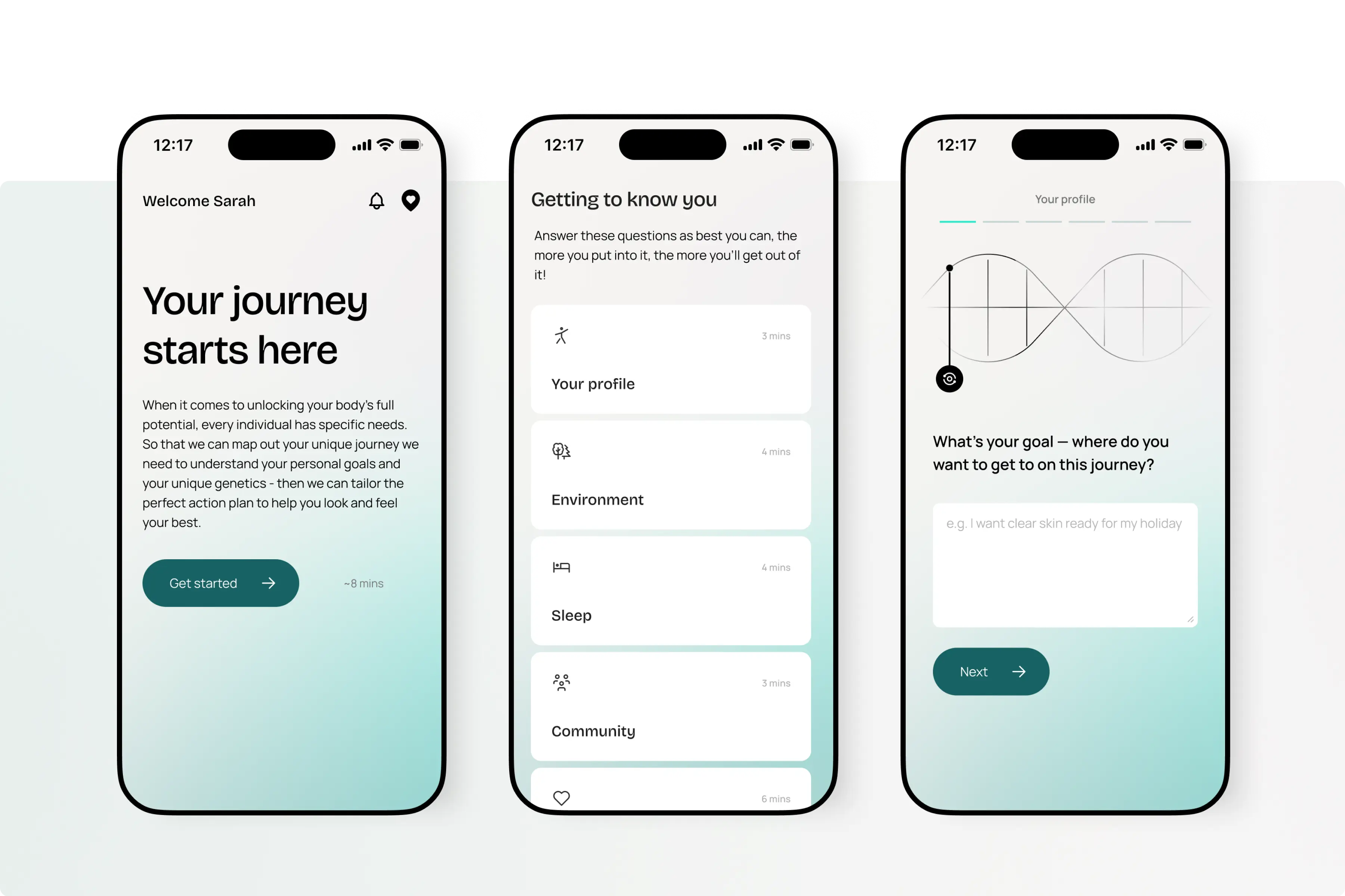MAP Health case study UI examples