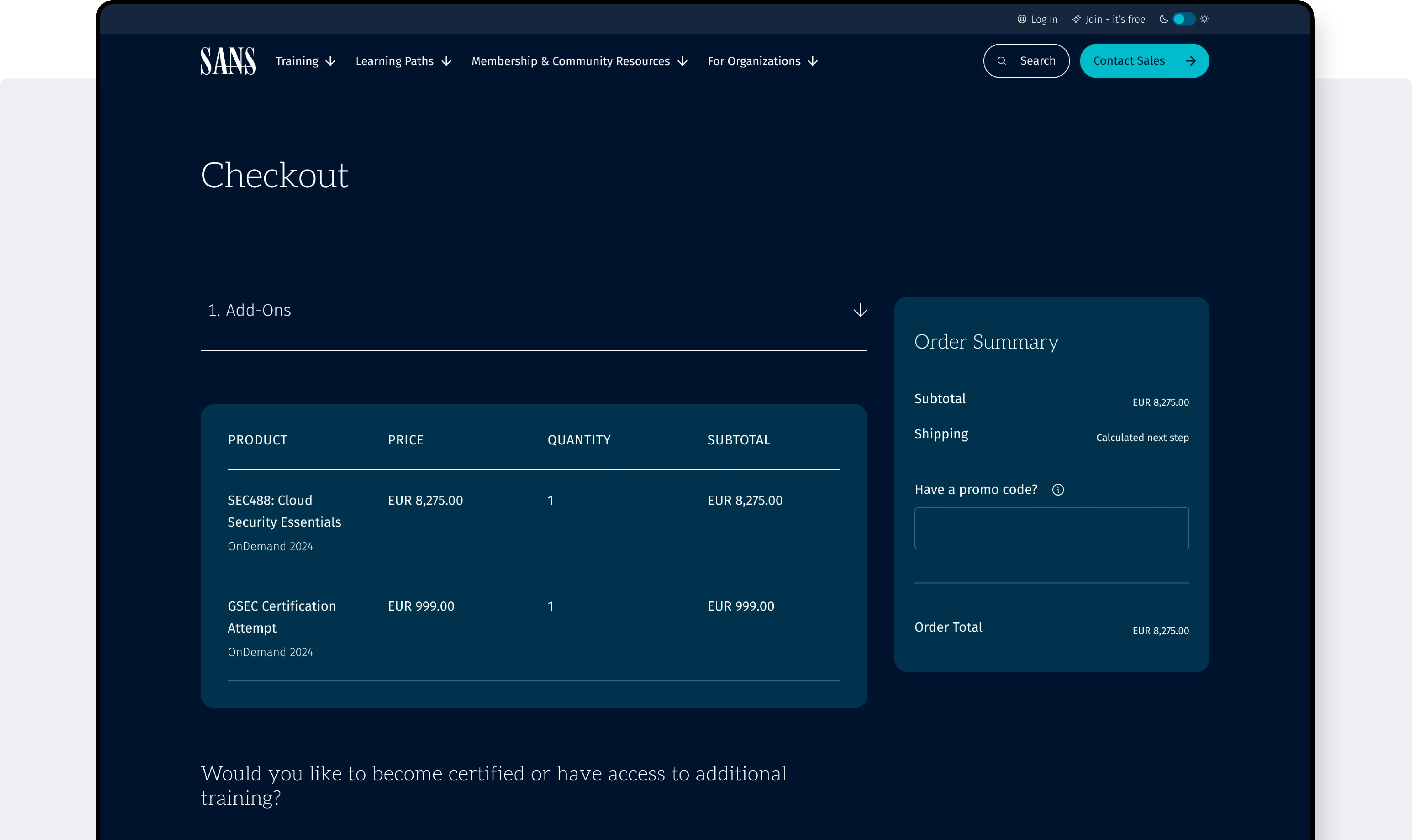 SANS case study UI examples