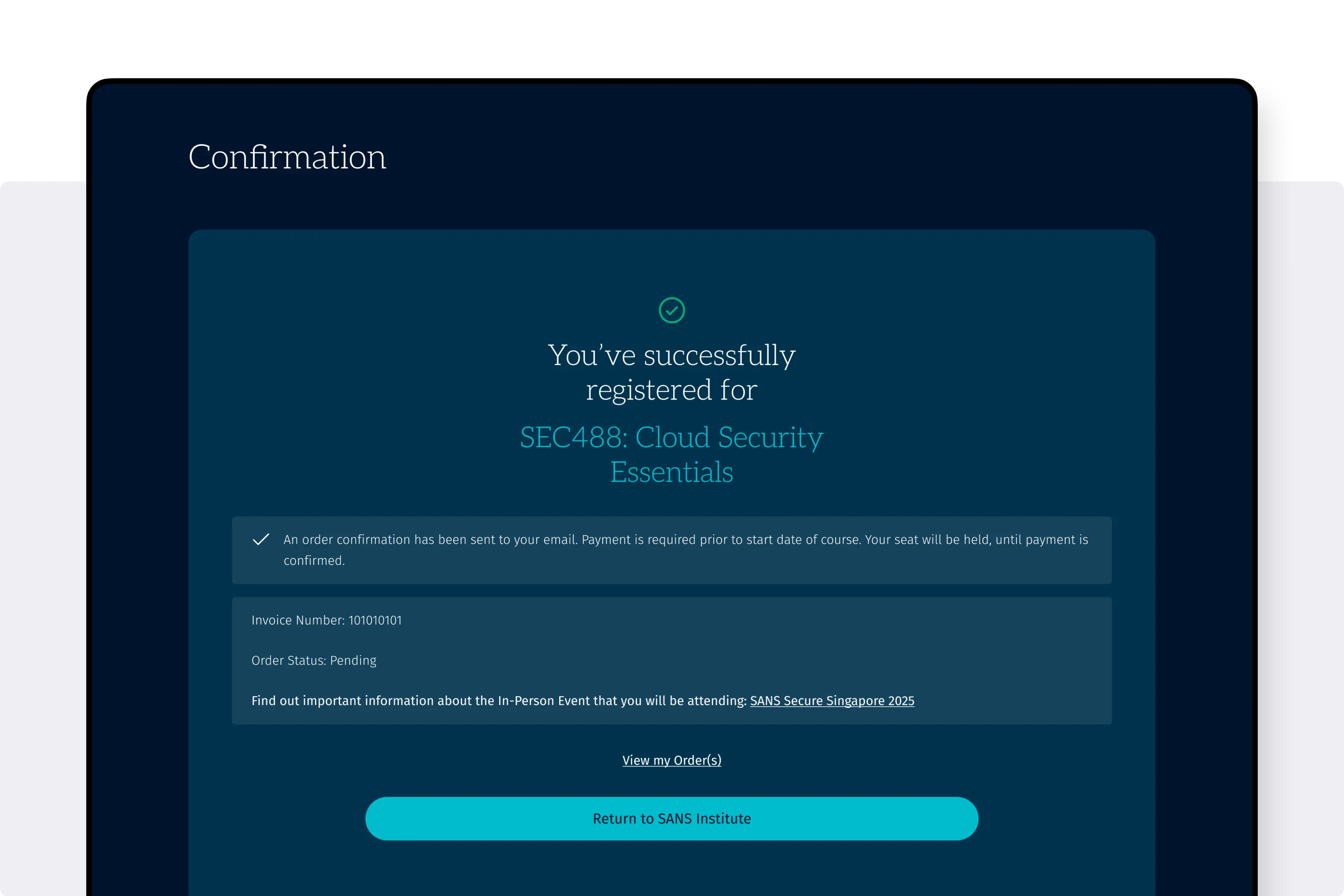 SANS case study UI examples